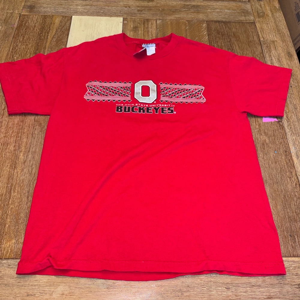 Foot Locker Ohio State Buckeyes Men L Red Excellent Graphic T-Shirt OSU NCAA